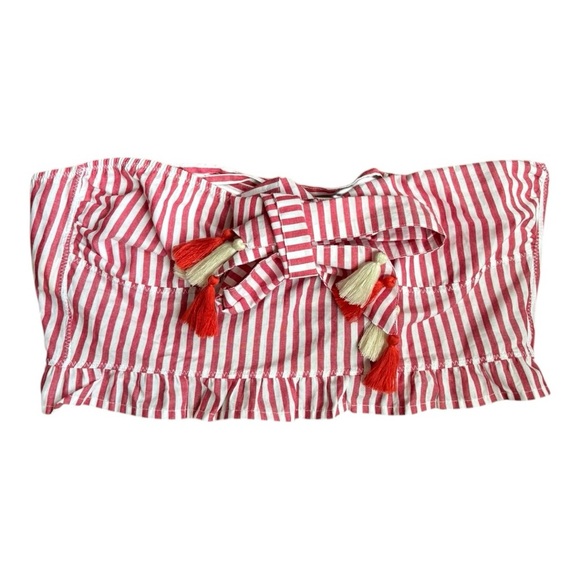 Agua Bendita Stripe Tassel half Shoulder tie Back Size M - Picture 3 of 7